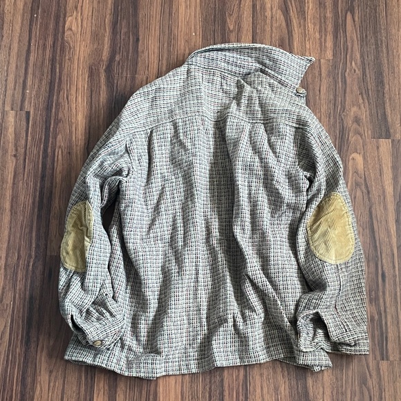 Men's Vintage Pendelton Wool Checkered Shirt with Elbow Patch - Picture 3 of 3